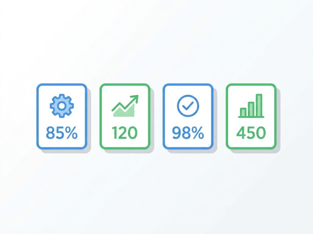 Four KPI cards illustrating focused KPI selection for a Power BI dashboard