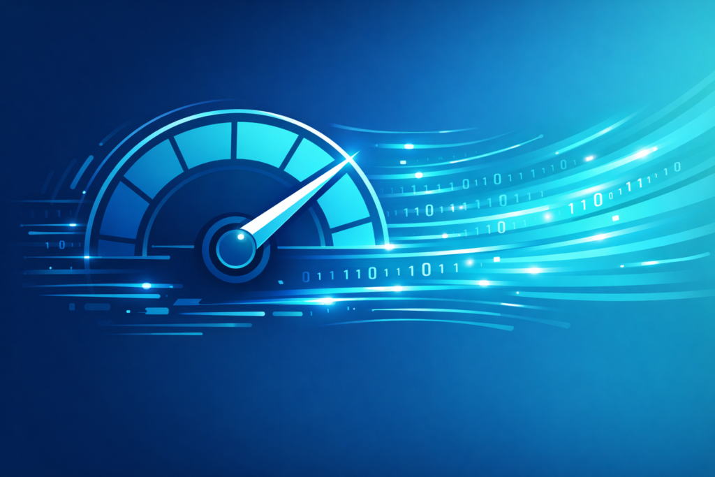 Conceptual illustration representing Power BI dashboard performance optimization and faster load times