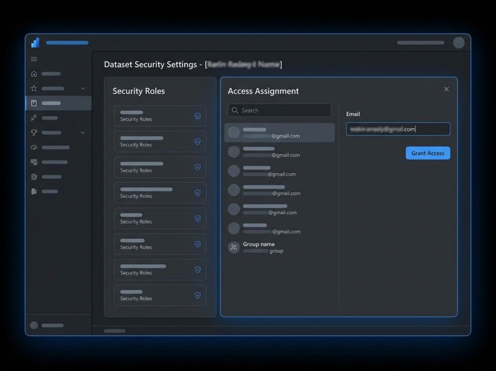 Assigning users to a Row-Level Security role in the Power BI Service security settings