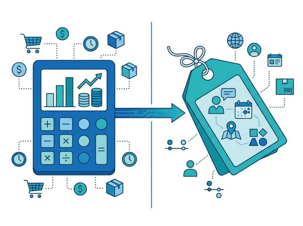 Infographic comparing fact tables and dimension tables in a Power BI data model