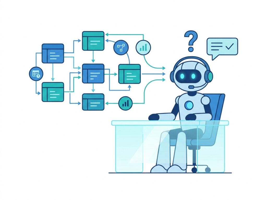 Copilot reading a semantic model of tables, relationships, and measures to answer questions accurately