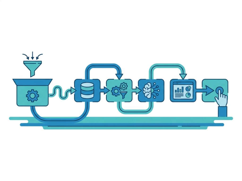 End-to-end analytics workflow in Microsoft Fabric from ingestion through reporting on one unified platform